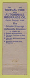Matchbook Cover - Mutual Fire Auto Insurance JM Winchell Cedar Rapids IA WEAR