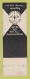 Matchbook Cover - Indiana Insurance Al Behrends Indianapolis IN WEAR