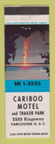 Matchbook Cover - Cariboo Motel Trailer Park Vancouver BC