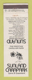 Matchbook Cover - Sunland Carapark Cairns North Queensland Australia