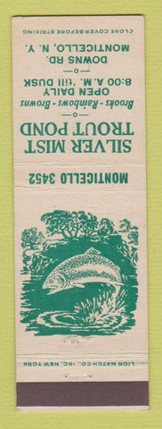 Matchbook Cover - Silver Mist Trout Pond Monticello NY