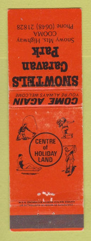 Matchbook Cover - Snowtels Caravan PARk Cooma Australia