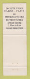 Matchbook Cover - Snowtels Caravan PARk Cooma Australia