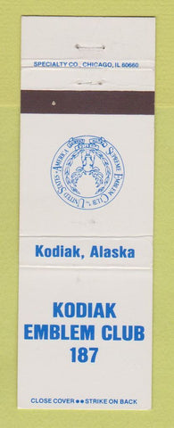 Matchbook Cover - Kodiak Emblem Club AK