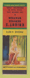 Matchbook Cover - Knight's Service oil gas Bridgeport CT pinup POOR BACK