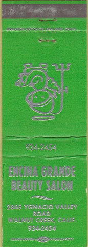 Matchbook Cover - Encita Grande Beauty Salon Walnut Creek CA