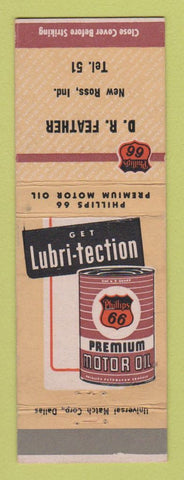 Matchbook Cover - Phillips 66 oil gas DR Feather New Ross IN
