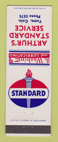 Matchbook Cover - Arthur's Standard oil gas Yuma Colorado