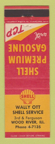 Matchbook Cover - Shell oil gas Wally Ott Wood River IL