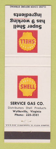 Matchbook Cover - Shell oil gas Wytheville VA