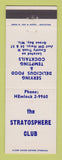 Matchbook Cover - Stratosphere Club Green Bay WI