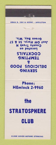 Matchbook Cover - Stratosphere Club Green Bay WI