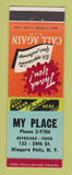 Matchbook Cover - My Place Restaurant Niagara Falls NY