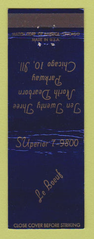 Matchbook Cover - Le Boeuf Chicago IL