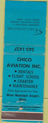 Matchbook Cover - Chico Aviation Inc Airport Chico CA worn