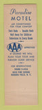 Matchbook Cover - Paradise Motel Niagara Falls NY