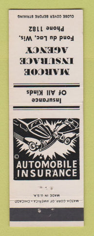 Matchbook Cover - Marcoe Insurance Agency Fond Du Lac WI