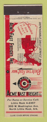 Matchbook Cover - Acme Fast Freight Trucking North Little Rock AR