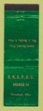 Matchbook Cover - UNAPOC Branch 10 Cleveland OH