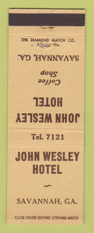 Matchbook Cover - John Wesley Hotel Savannah GA
