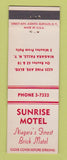 Matchbook Cover - Sunrise Motel Niagara Falls NY