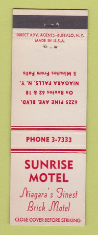 Matchbook Cover - Sunrise Motel Niagara Falls NY