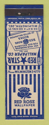 Matchbook Cover - Red Rose Wallpaper Wilmington DE