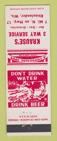 Matchbook Cover - Krause's 3 Way Service Rhinelander WI