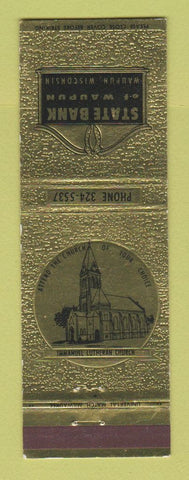 Matchbook Cover - State Bank of Waupun WI