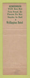 Matchbook Cover - Hotel Wellington Albany NY
