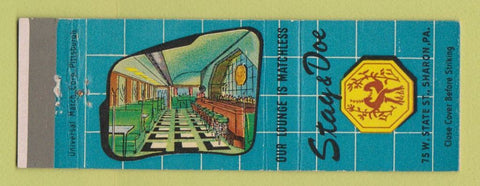Matchbook Cover - Stag & Doe Sharon PA