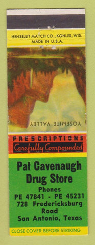 Matchbook Cover - Pat Cavenaugh Drug Store San Antonio TX
