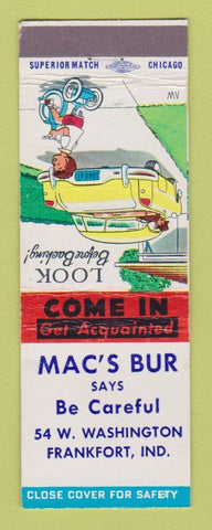 Matchbook Cover - Mac's Bur Frankfort IN