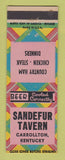 Matchbook Cover - Sandefur Tavern Carrollton KY