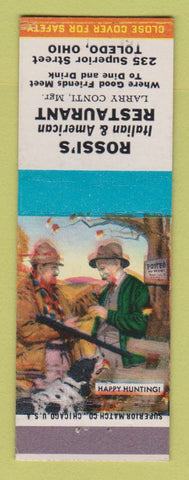 Matchbook Cover - Rossi's Italian Restaurant Toledo OH
