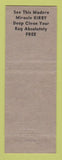 Matchbook Cover - Kirby Vacuum Cleaners Kenosha WI