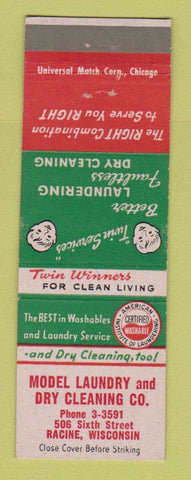 Matchbook Cover - Model Laundry Dry Cleaning Racine WI