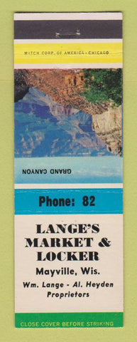 Matchbook Cover - Lange's Market Locker Mayville WI