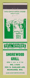 Matchbook Cover - Shorewood Grill Milwaukee WI