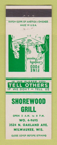 Matchbook Cover - Shorewood Grill Milwaukee WI