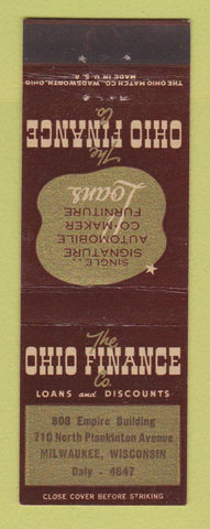 Matchbook Cover - Ohio Finance Loans Milwaukee WI