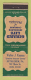 Matchbook Cover - Girard Life Insurance Walter Knauss Bethlehem PA