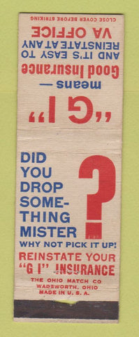 Matchbook Cover - Veterans Administration Insurance WEAR