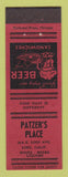 Matchbook Cover - Patzer's Place Lodi CA