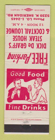 Matchbook Cover - Dick De Graff's Steak House Chicago? IL