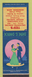 Matchbook Cover - Ted's Muskegon MI restaurant dancing