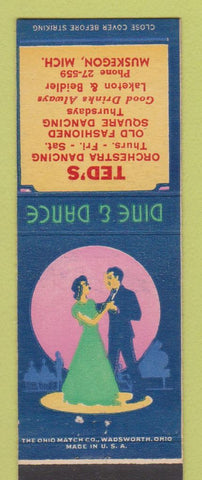 Matchbook Cover - Ted's Muskegon MI restaurant dancing