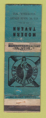 Matchbook Cover - Modern Tavern Waukesha WI girlie WORN