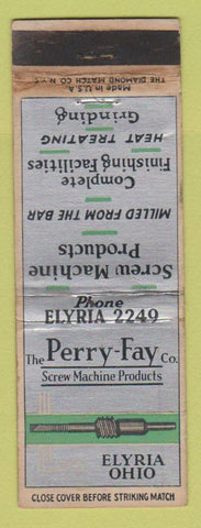 Matchbook Cover - Perry Fay Screw Machine Products Elyria OH WORN