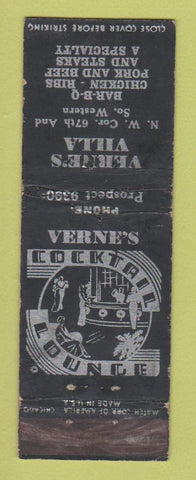Matchbook Cover - Verne's Villa girlie WORN
